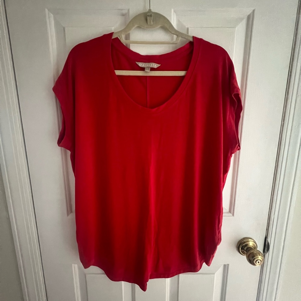 Athleta Cloudlight Top, tomato red, sz L